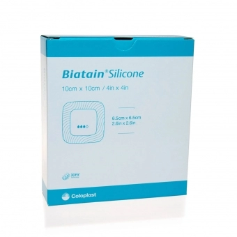 Curativo Biatain Silicone 10x10 - Coloplast (33435) - Caixa c/ 10 un.
