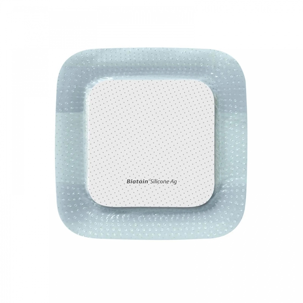 Curativo Biatain Silicone Ag 10x10cm - Coloplast (39637) - Caixa c/ 5 un.