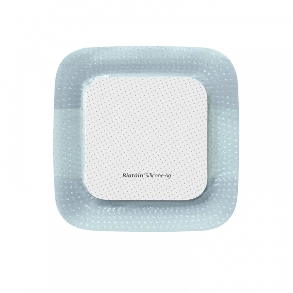 Curativo Biatain Silicone Ag 10x10cm - Coloplast (39637) - Caixa c/ 5 un.