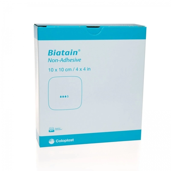 Curativo Biatain Não Adesivo 10x10 - Coloplast (33410) - Caixa c/ 10 un.