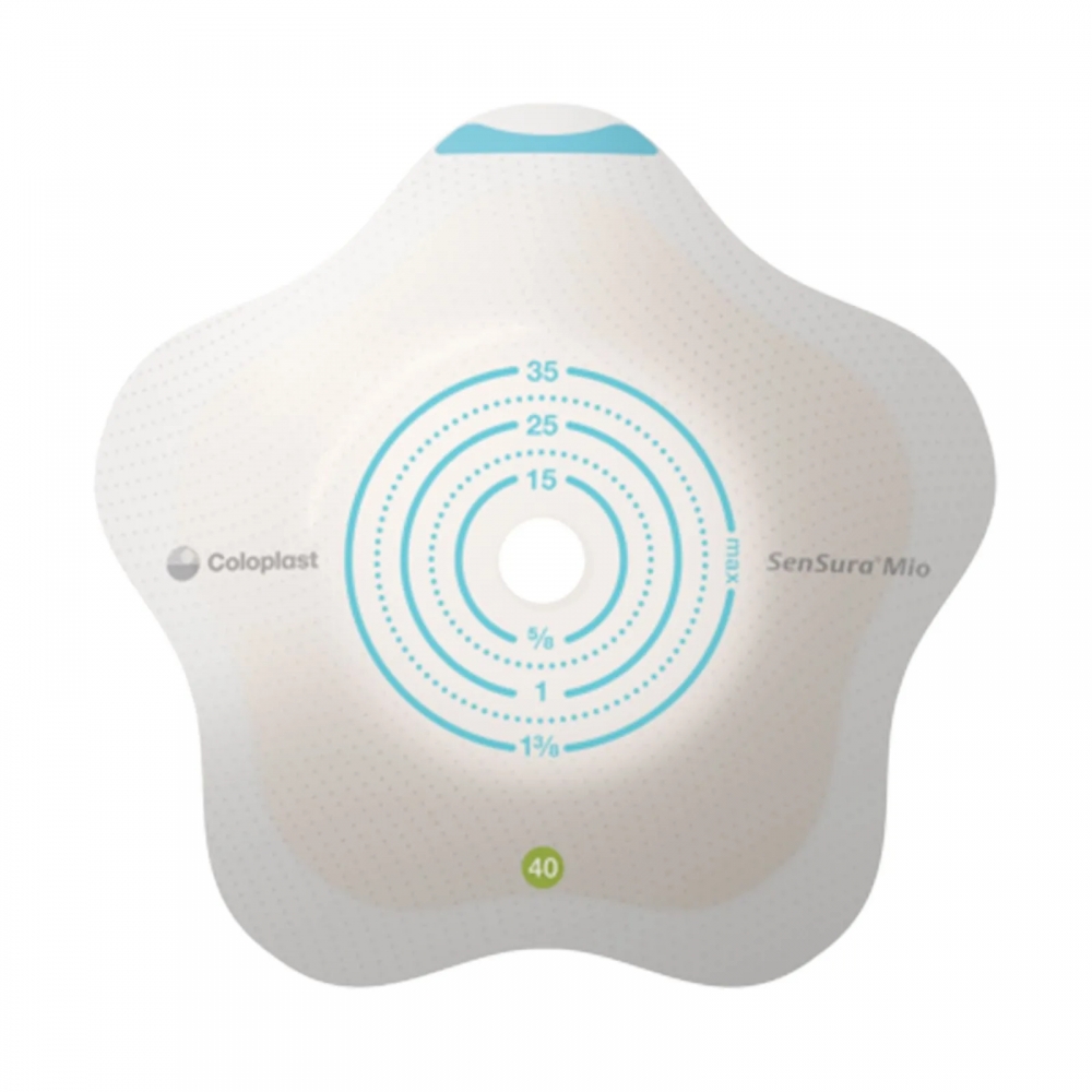 SenSura® Mio Base Ades Concave 40mm Recort 10-35mm - Coloplast (18500) - Caixa c/ 5 un.