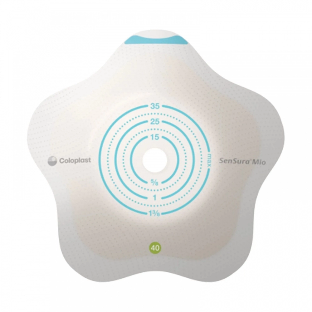 SenSura Mio Base Ades Concave 40mm Recort 10-35mm - Coloplast (18500) - Caixa c/ 5 un.