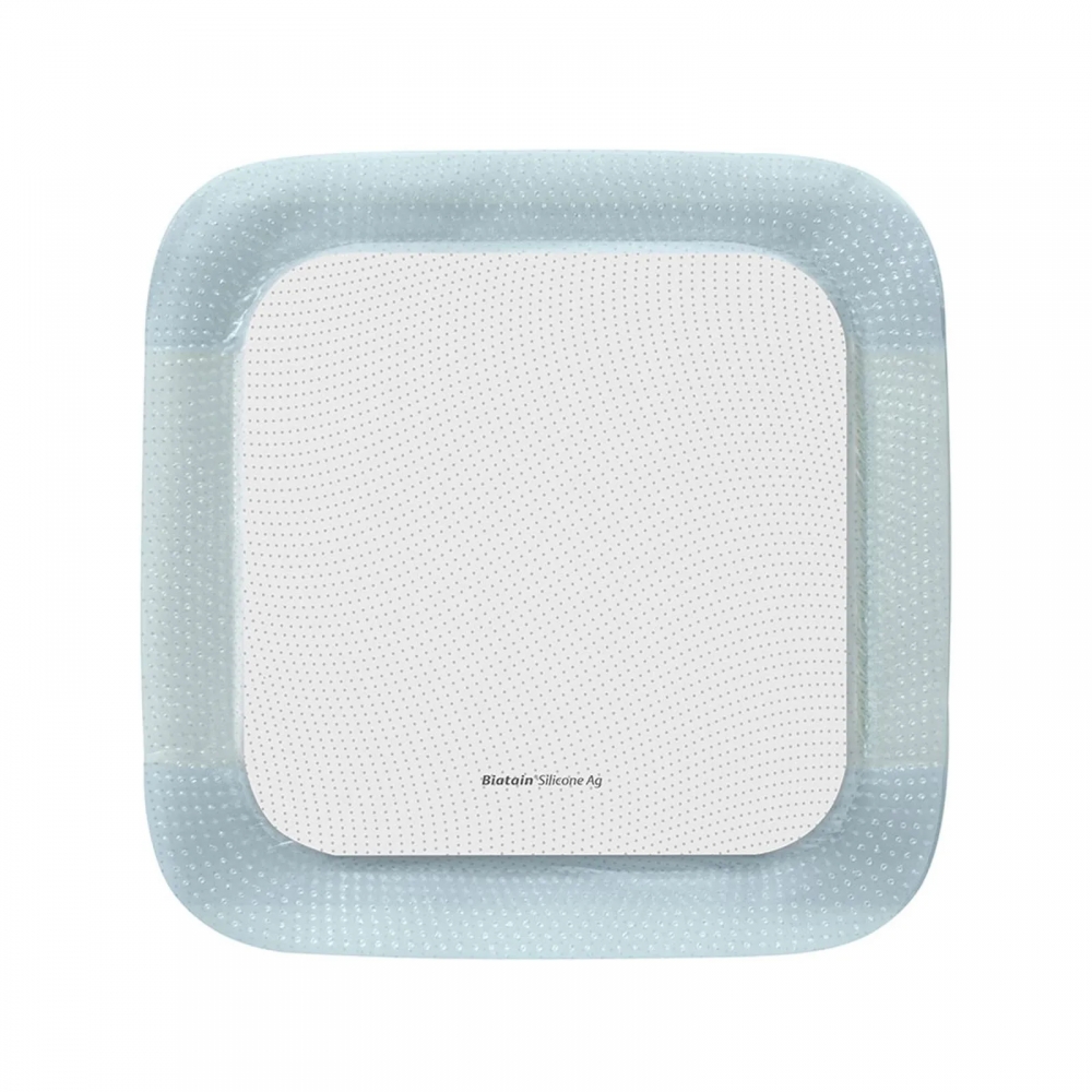 Curativo Biatain® Silicone Ag 17,5 x 17,5cm - Coloplast (39640) - Caixa c/ 5 un.