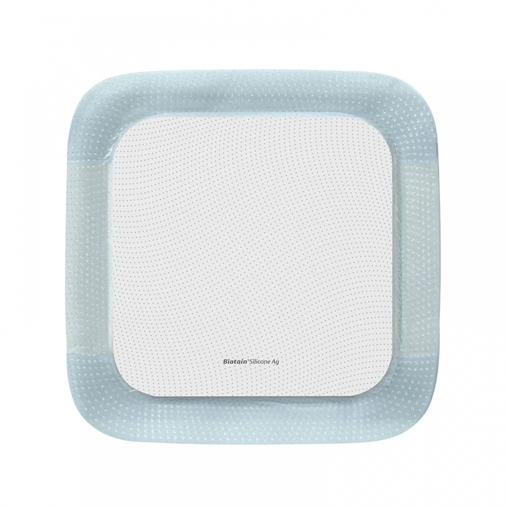 Curativo Biatain Silicone Ag 17,5 x 17,5cm - Coloplast (39640) - Caixa c/ 5 un.