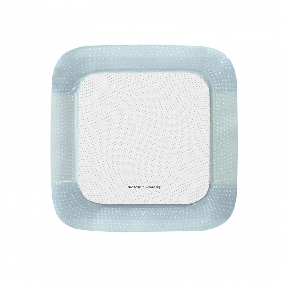 Curativo Biatain® Silicone Ag 15x15cm - Coloplast (39639) - Caixa c/ 5 un.